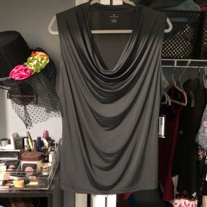 XL Sleeveless Cowl Neck Top in Dark Gray NWT